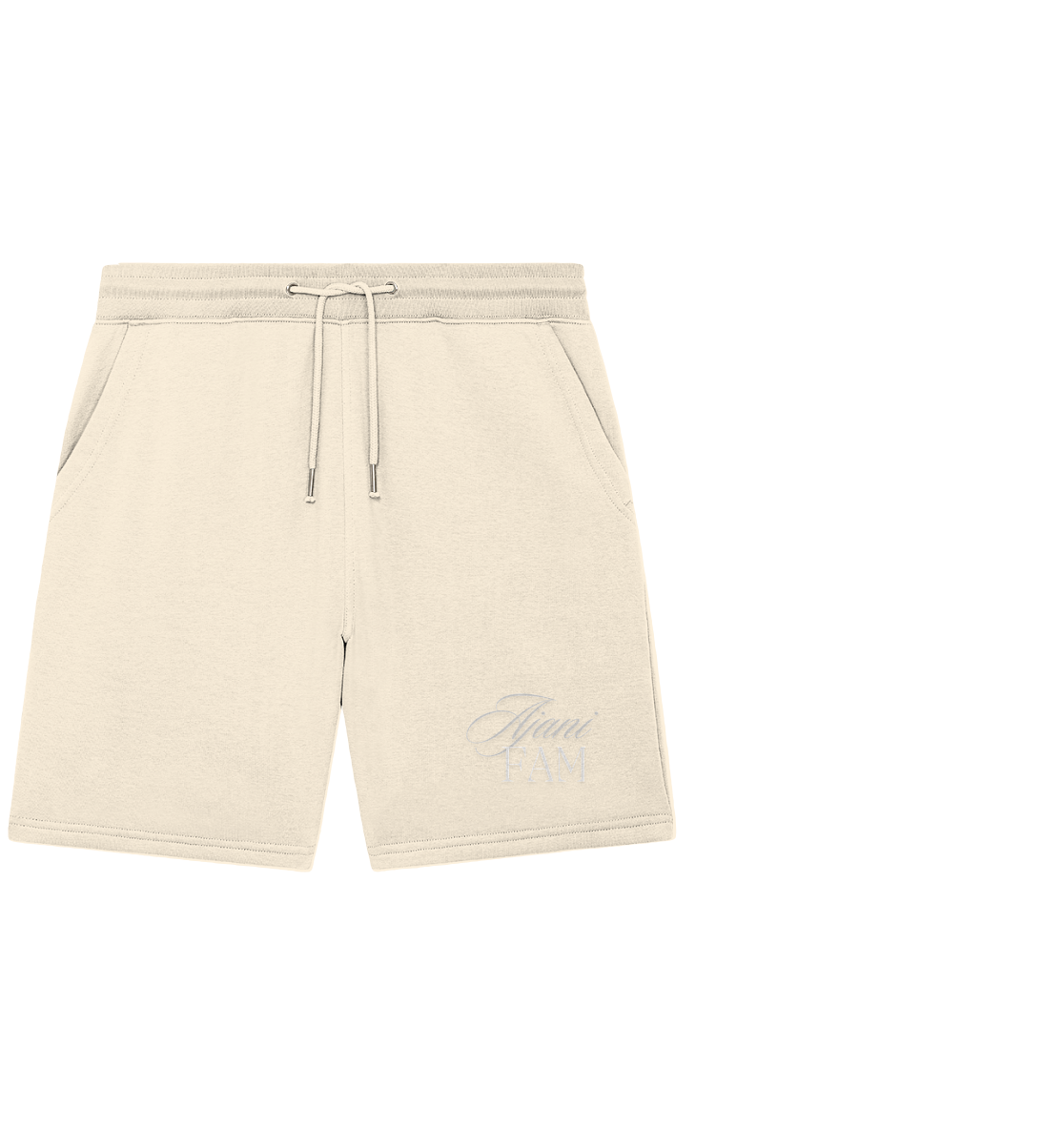 AJANIFAM-SHIRTS WHITE-LOGO - Organic Jogger Shorts