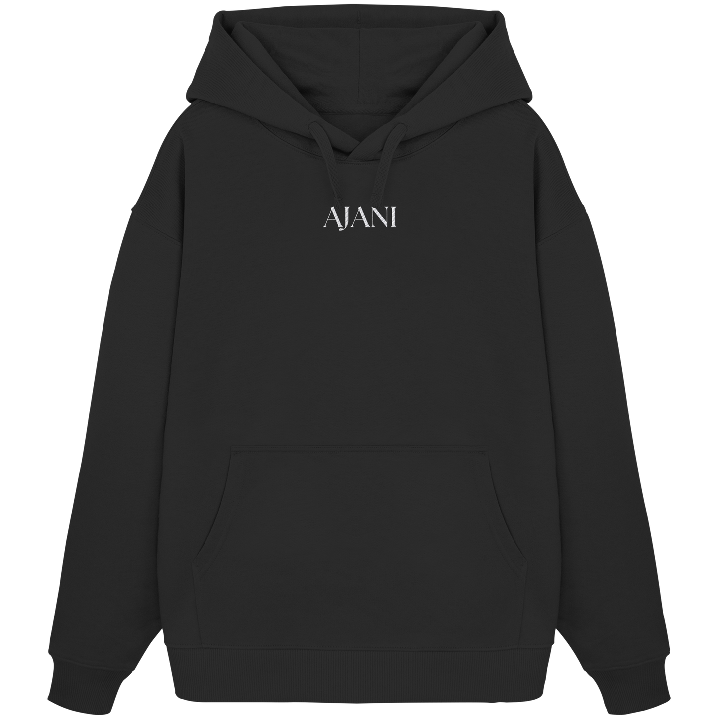 AJANI LOGO WHITE -STICK - Organic Oversize Hoodie (Stick)