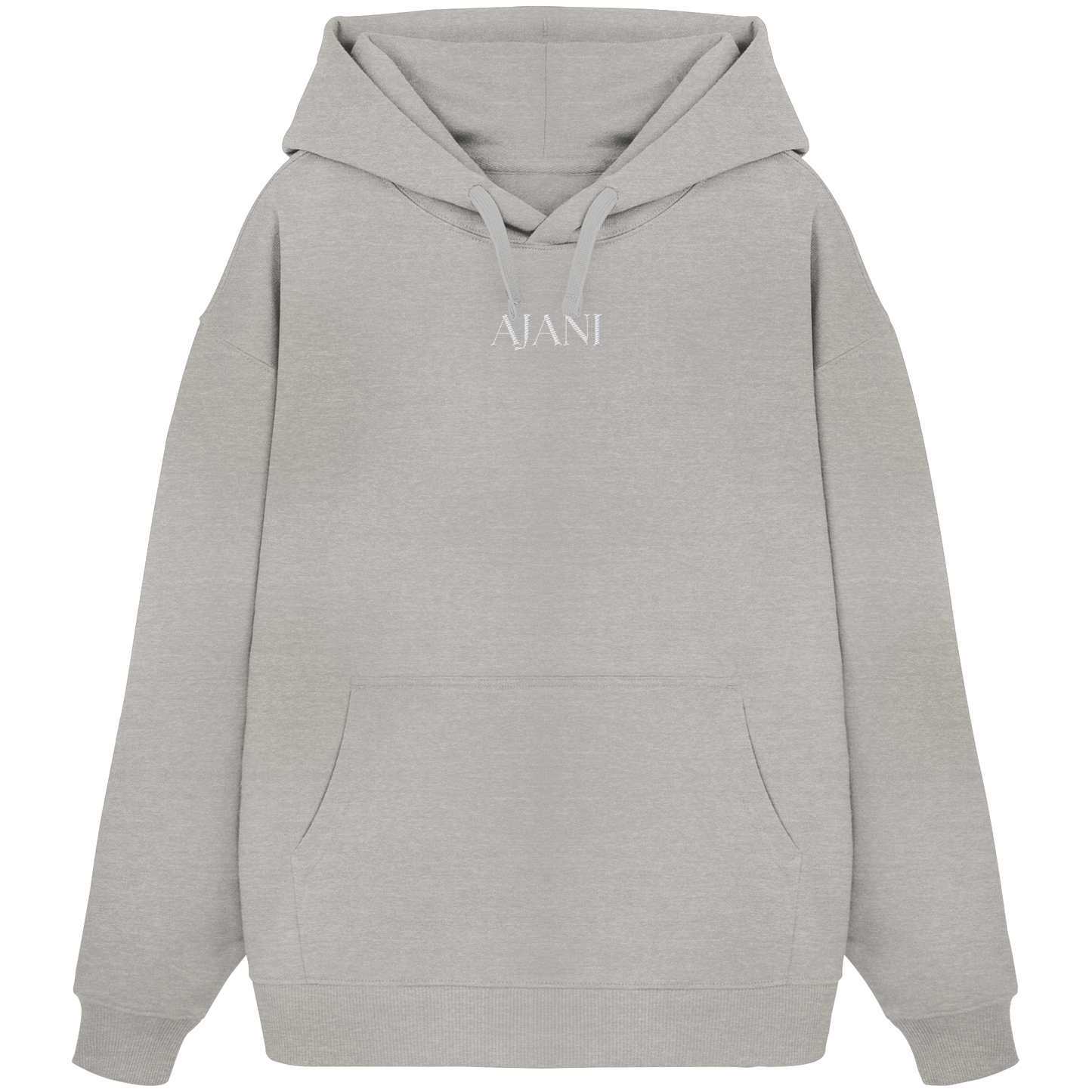 AJANI LOGO WHITE -STICK - Organic Oversize Hoodie (Stick)