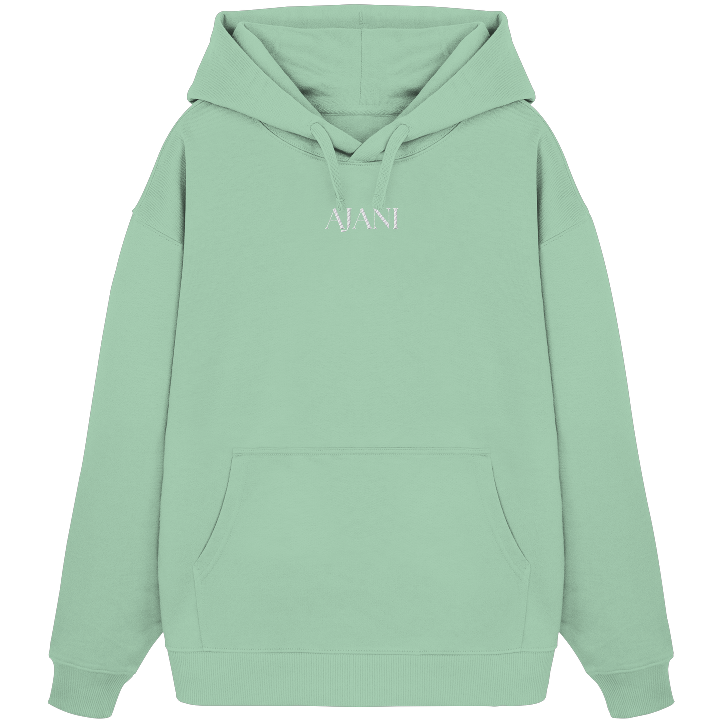 AJANI LOGO WHITE -STICK - Organic Oversize Hoodie (Stick)