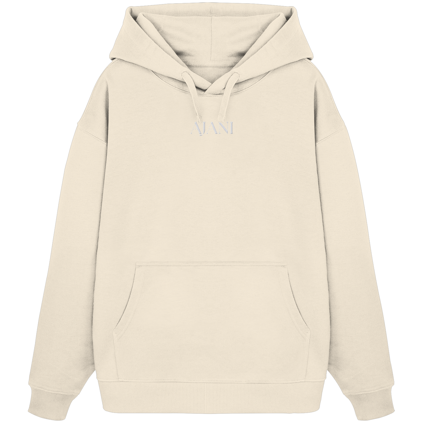 AJANI LOGO WHITE -STICK - Organic Oversize Hoodie (Stick)