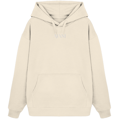 AJANI LOGO WHITE -STICK - Organic Oversize Hoodie (Stick)