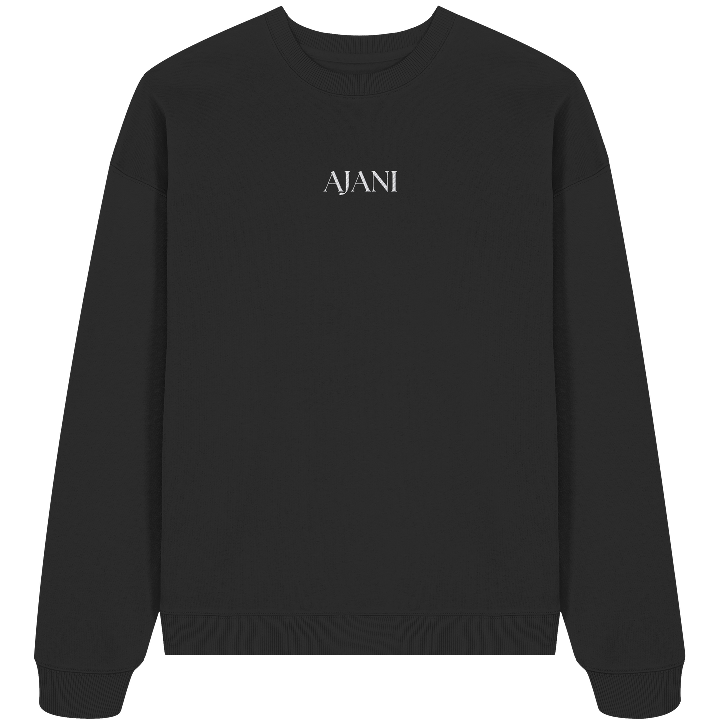 AJANI LOGO WHITE -STICK - Organic Oversize Sweatshirt (Stick)