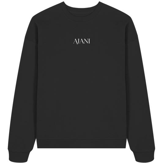 AJANI LOGO WHITE -STICK - Organic Oversize Sweatshirt (Stick)