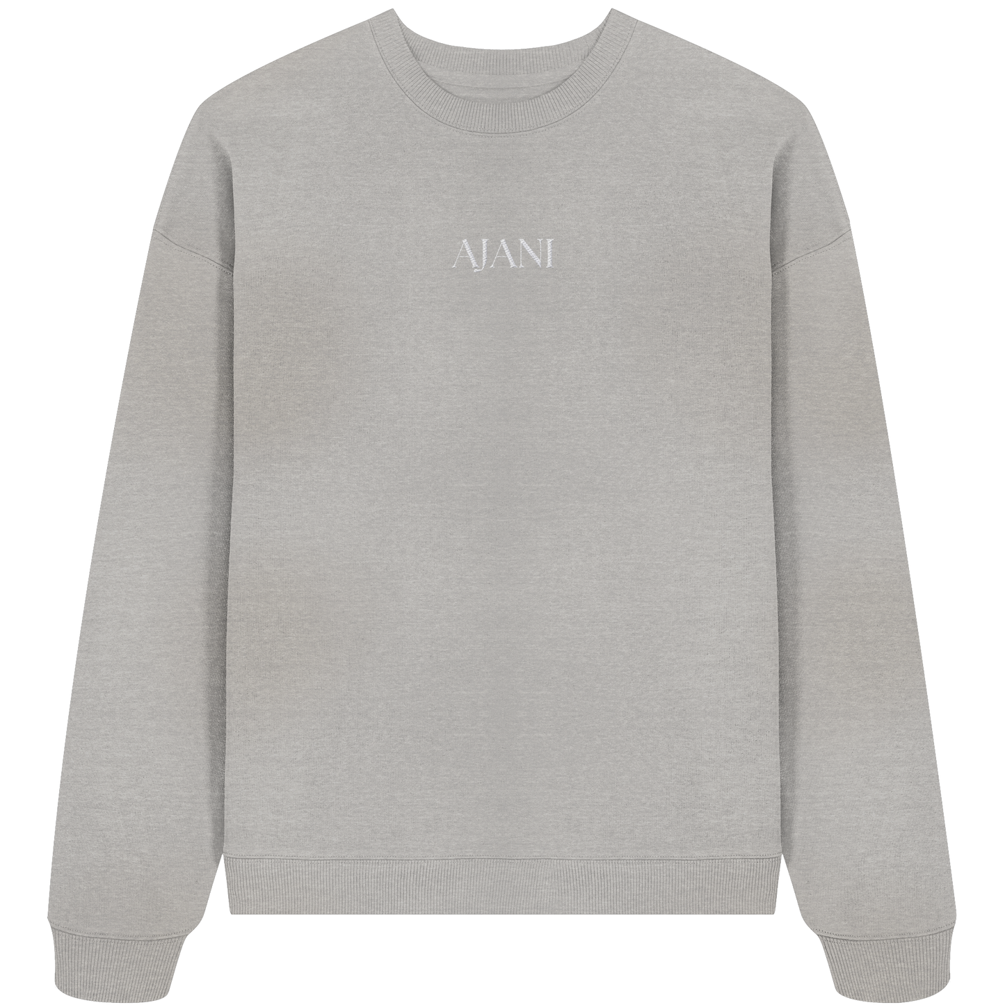 AJANI LOGO WHITE -STICK - Organic Oversize Sweatshirt (Stick)