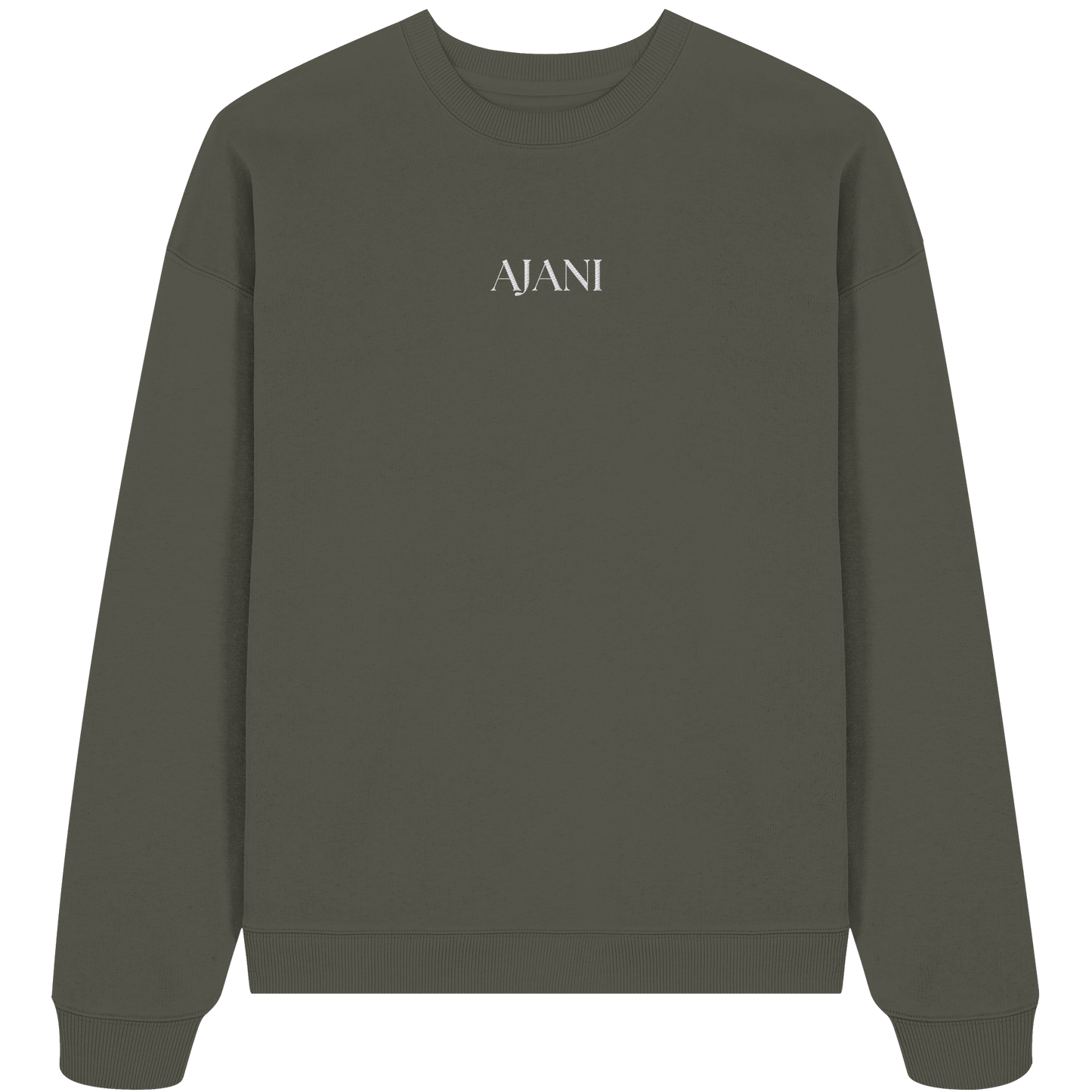 AJANI LOGO WHITE -STICK - Organic Oversize Sweatshirt (Stick)