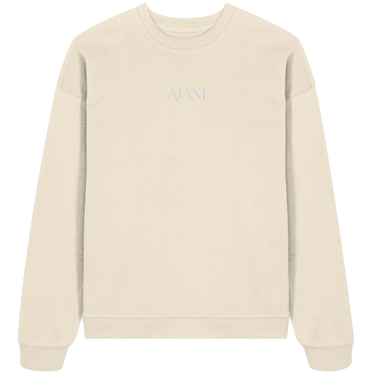 AJANI LOGO WHITE -STICK - Organic Oversize Sweatshirt (Stick)