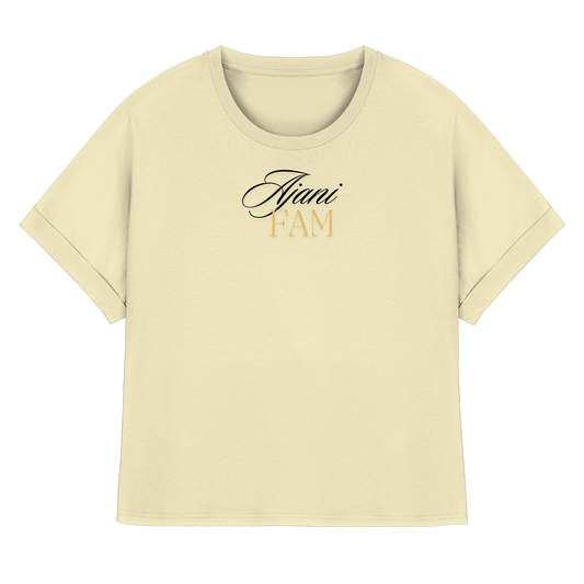 MOONLOVER- AJANIFAM - Womens Organic Rolled Sleeves T-Shirt